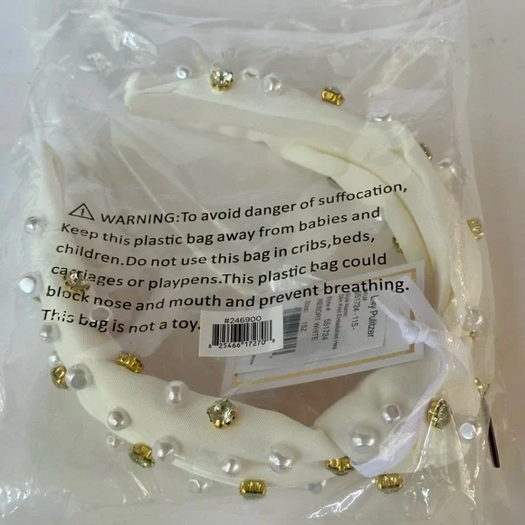 NWT Lilly Pulitzer white, rhinestone and pearl headband - Picture 7 of 7